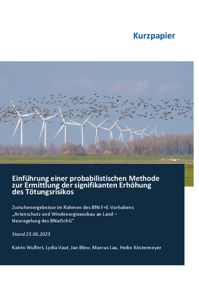 Einführung einer probabilistischen Methode zur Ermittlung der signifikanten Erhöhung des Tötungsrisikos