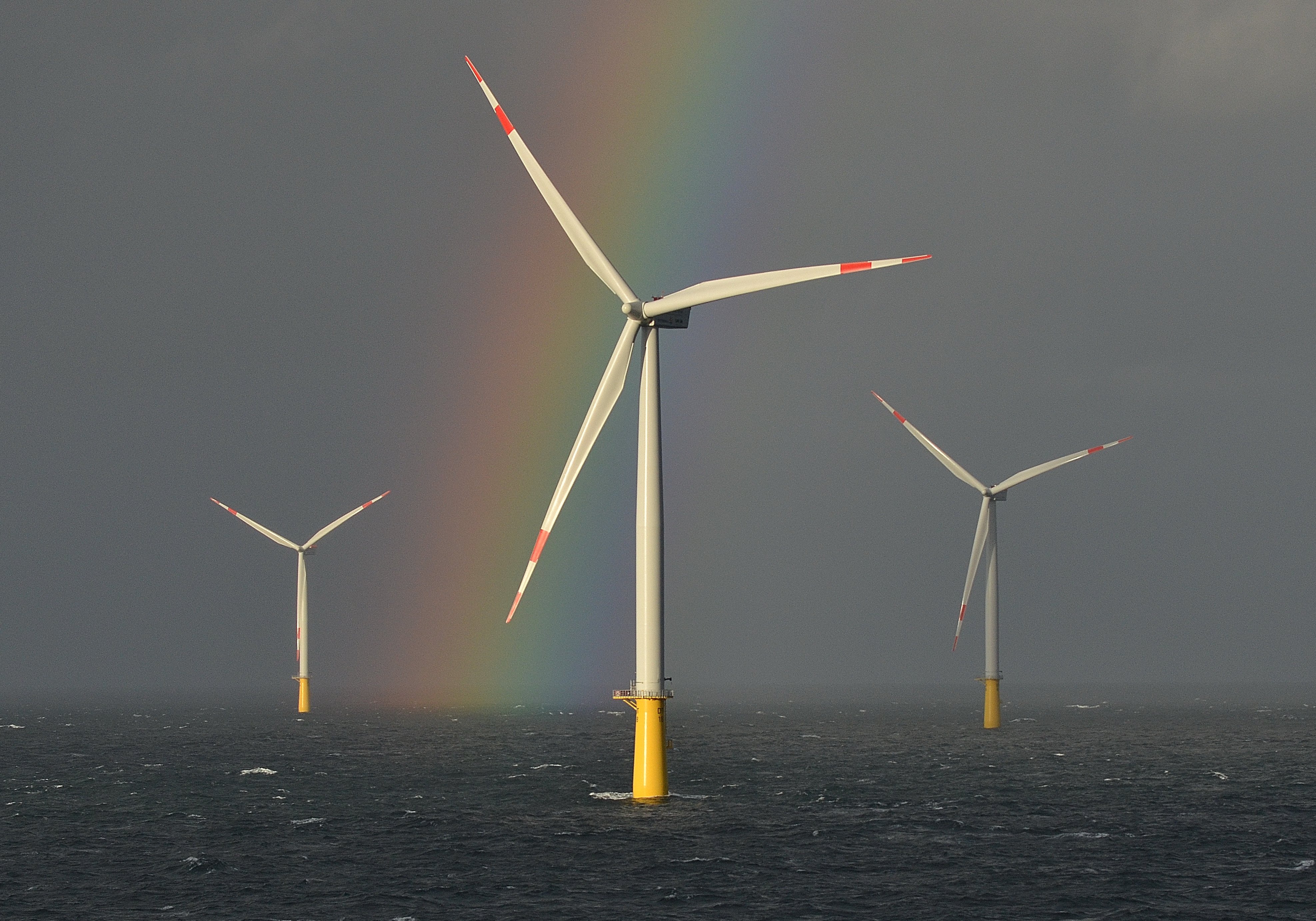 Wind turbines on the high seas.