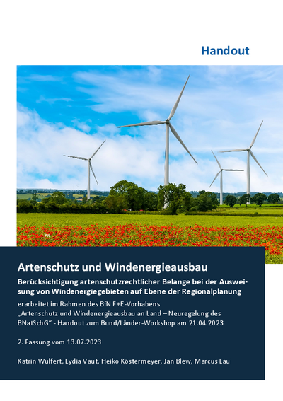 Artenschutz und Windenergieausbau – Berücksichtigung artenschutzrechtlicher Belange bei der Ausweisung von Windenergiegebieten auf Ebene der Regionalplanung